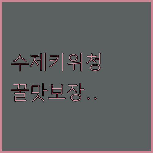 규린이네 수제 키위청 레몬키위청 맛있..