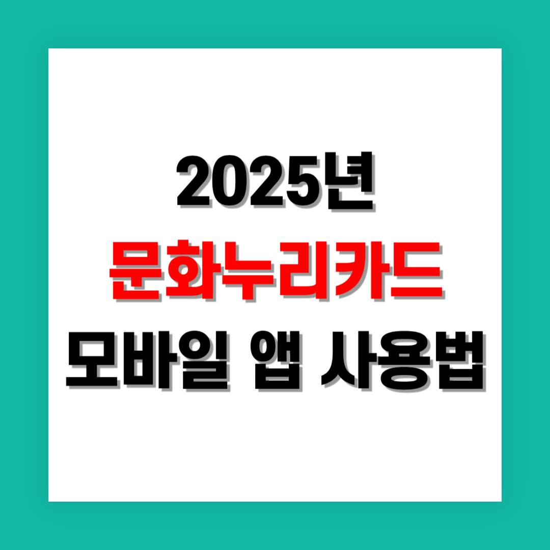 문화누리카드 모바일 앱 사용법 및 기능 정리