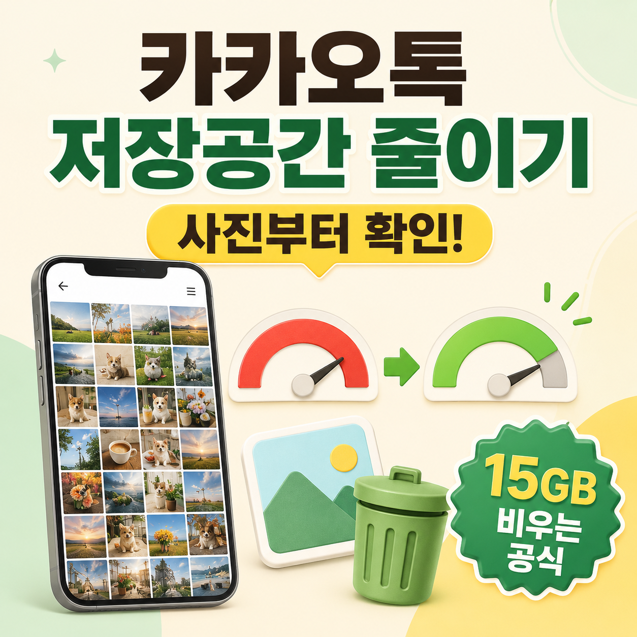 카카오톡 저장공간을 줄이는 방법: 사진부터 확인하고 15GB 비우는 공식