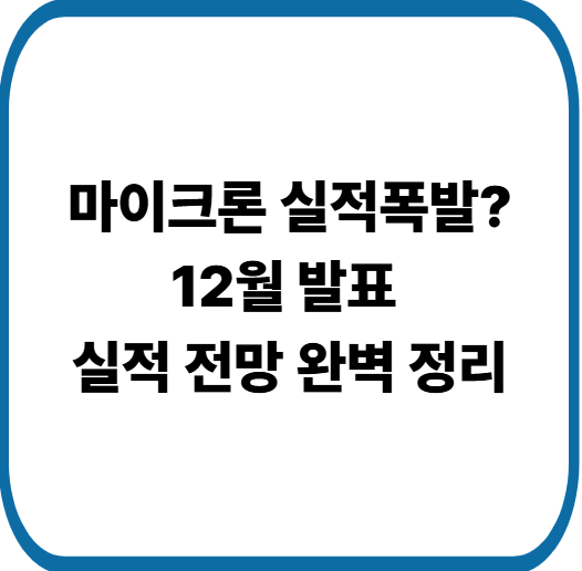 마이크론 12월 실적 발표 전망