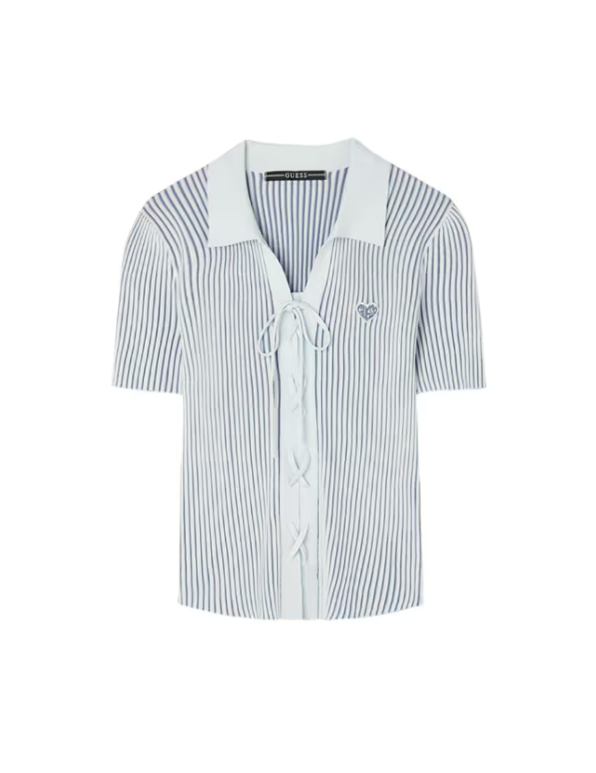 화려한 날들 15회 정인선 지은오 착용 니트, 게스진 여성 투톤 레이스업 카라 스웨터 추천