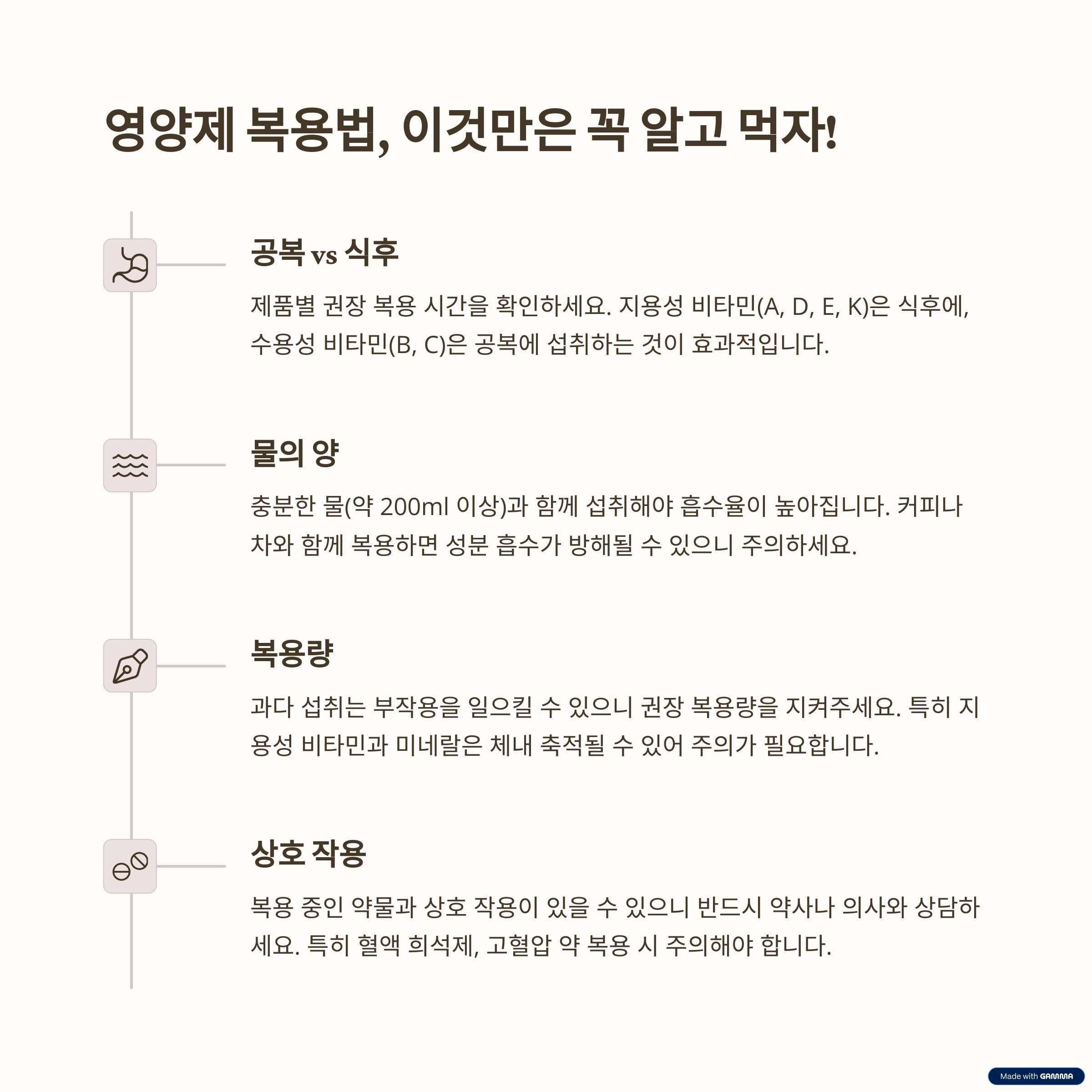 영양제, 제대로 알고 먹자! 복용법 & 주의사항