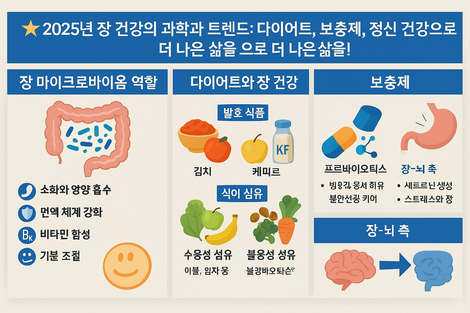 2025년 장 건강의 과학과 트렌드: 다이어트, 보충제, 정신 건강으로 더 나은 삶을!
