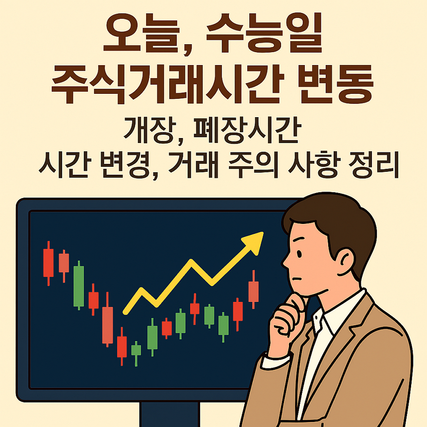 오늘, 수능일 주식거래시간 변동, 개장, 폐장시간, 시간 변경, 거래 주의 사항 정리