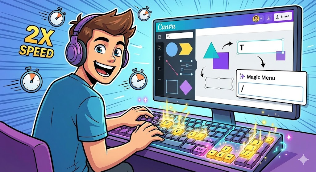 Canva 단축키 모음: 디자인 작업 속도를 2배 높이는 필수 단축키 7가지