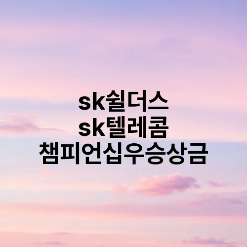 sk쉴더스 sk텔레콤 챔피언십우승상금
