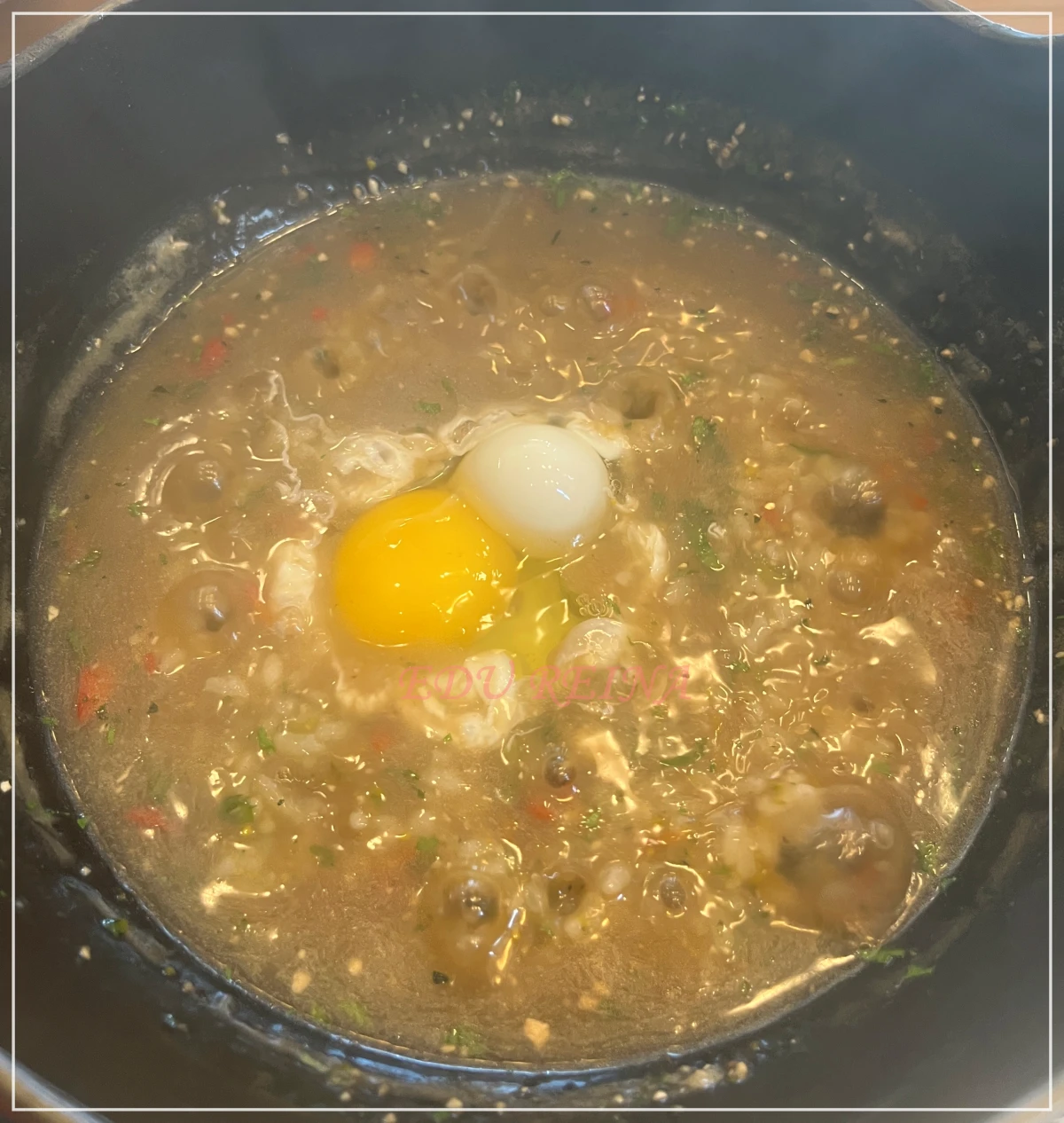 샤브샤브소반-죽-계란-넣기