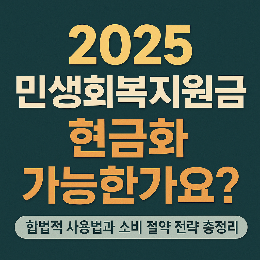 [2025 민생회복지원금] 현금화 가능한가요? – 합법적 사용법과 소비 절약 전략 정확 분석