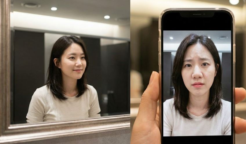 거울과 셀카의 차이점