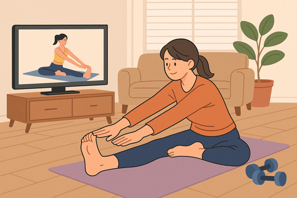 가상의 시나리오 – “50대 주부 선영 씨의 실내 운동 습관 만들기”