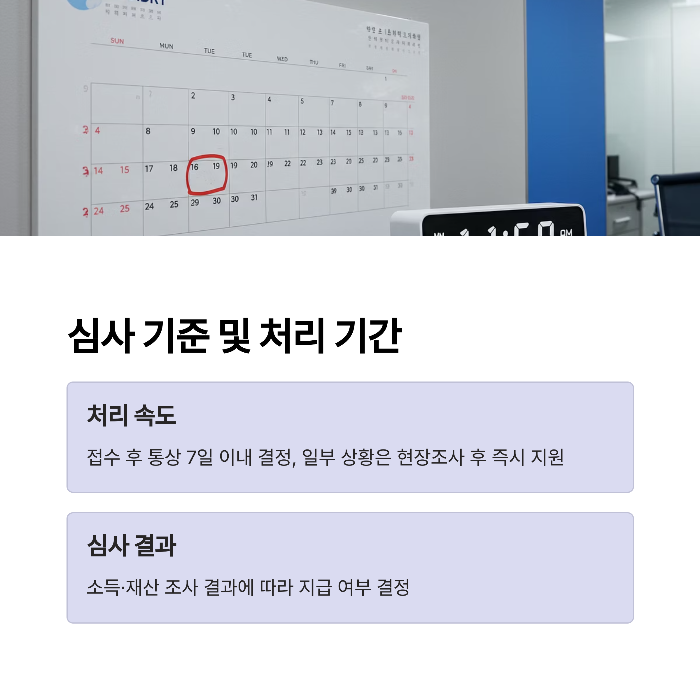 심사 기준 및 처리 기간