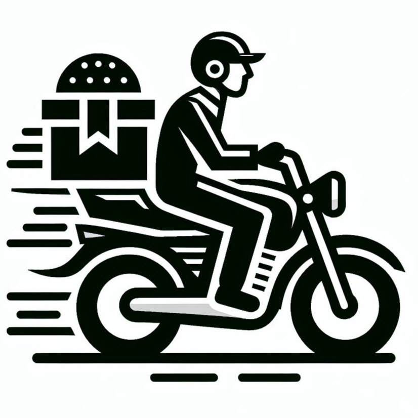 배달하는 모습 로고