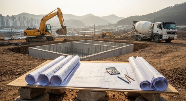2026년 전원주택 건축 비용 구조와 토목공사 현장 이미지