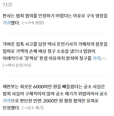 실제 뉴스 기사나 큰 사건에서 해당 단어가 사용된 활용 사례들