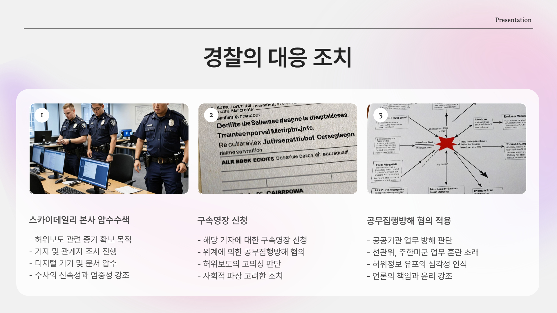 경찰의 대응 조치