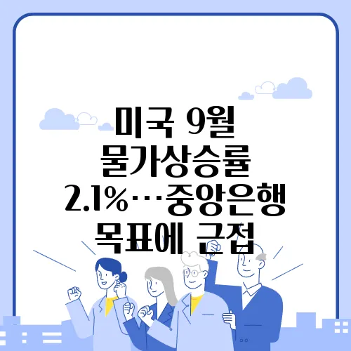 미국 9월 물가상승률 2.1%…중앙은행 목표에 근접