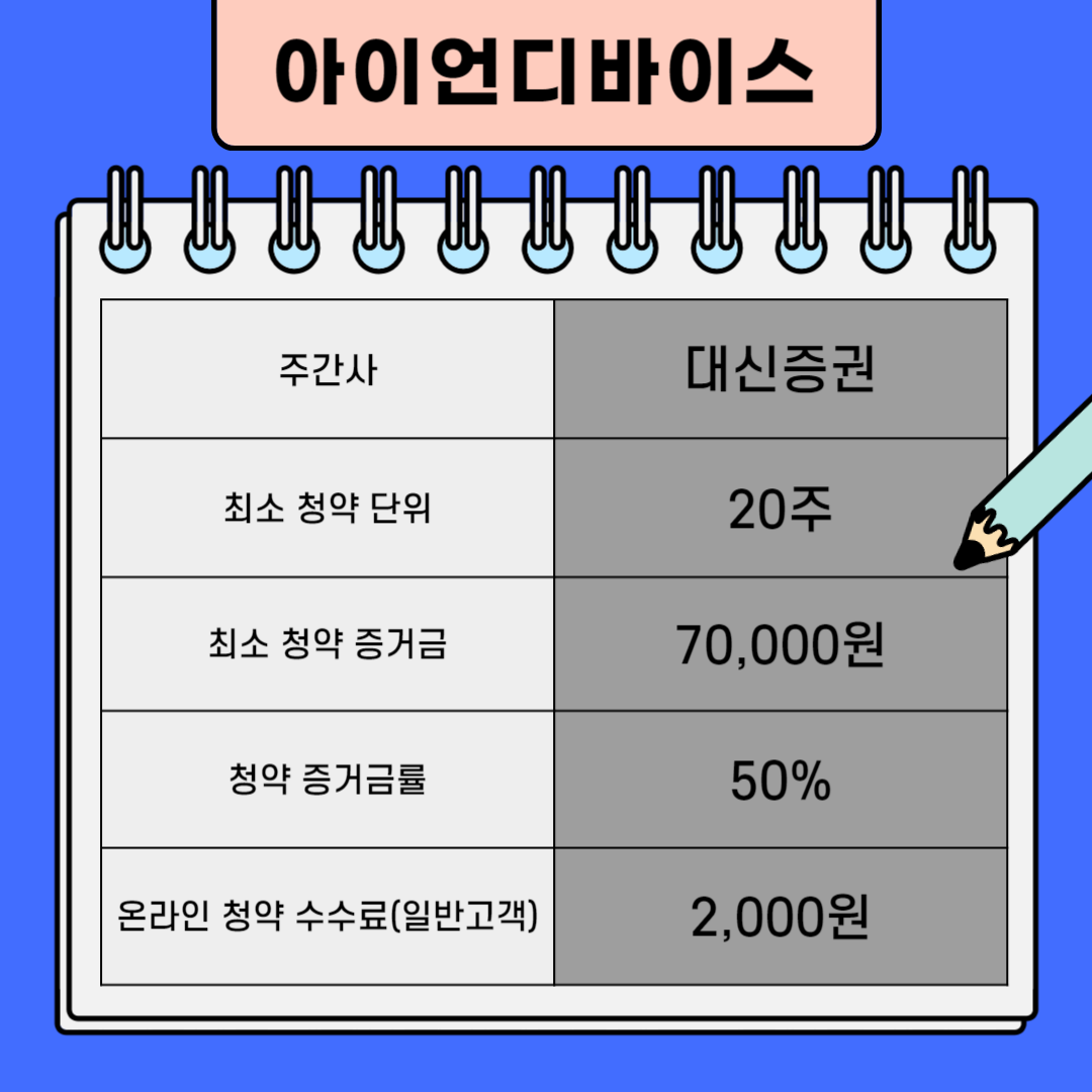 아이언디바이스 청약단위