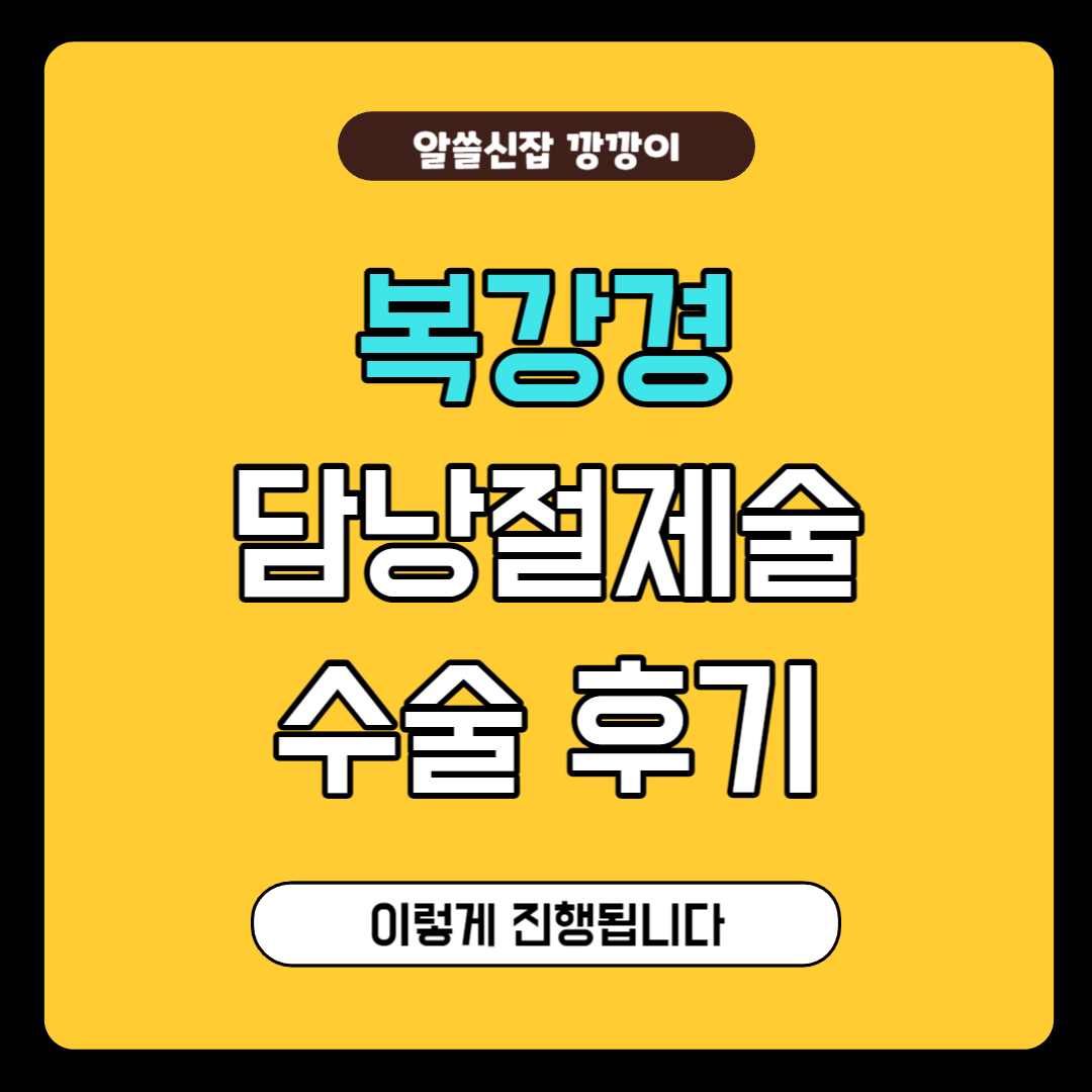 김해 복강경 담낭절제술 수술 후기