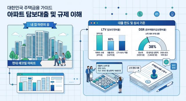 주택담보대출 규제 2026 LTV DSR 변경 기준과 대출 한도 계산 방법 인포그래픽