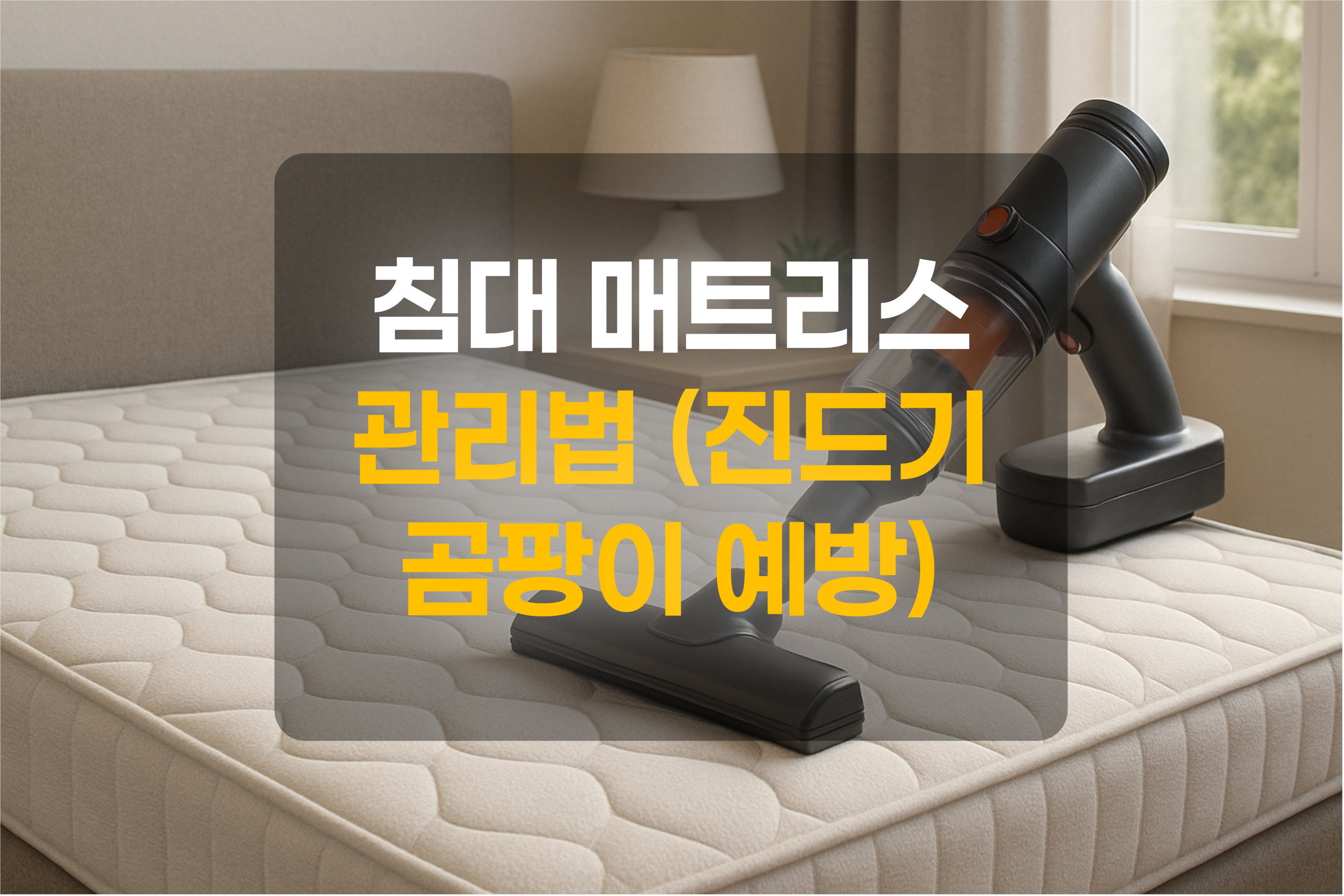 침대매트리스와 진공청소기를 표현한 이미지