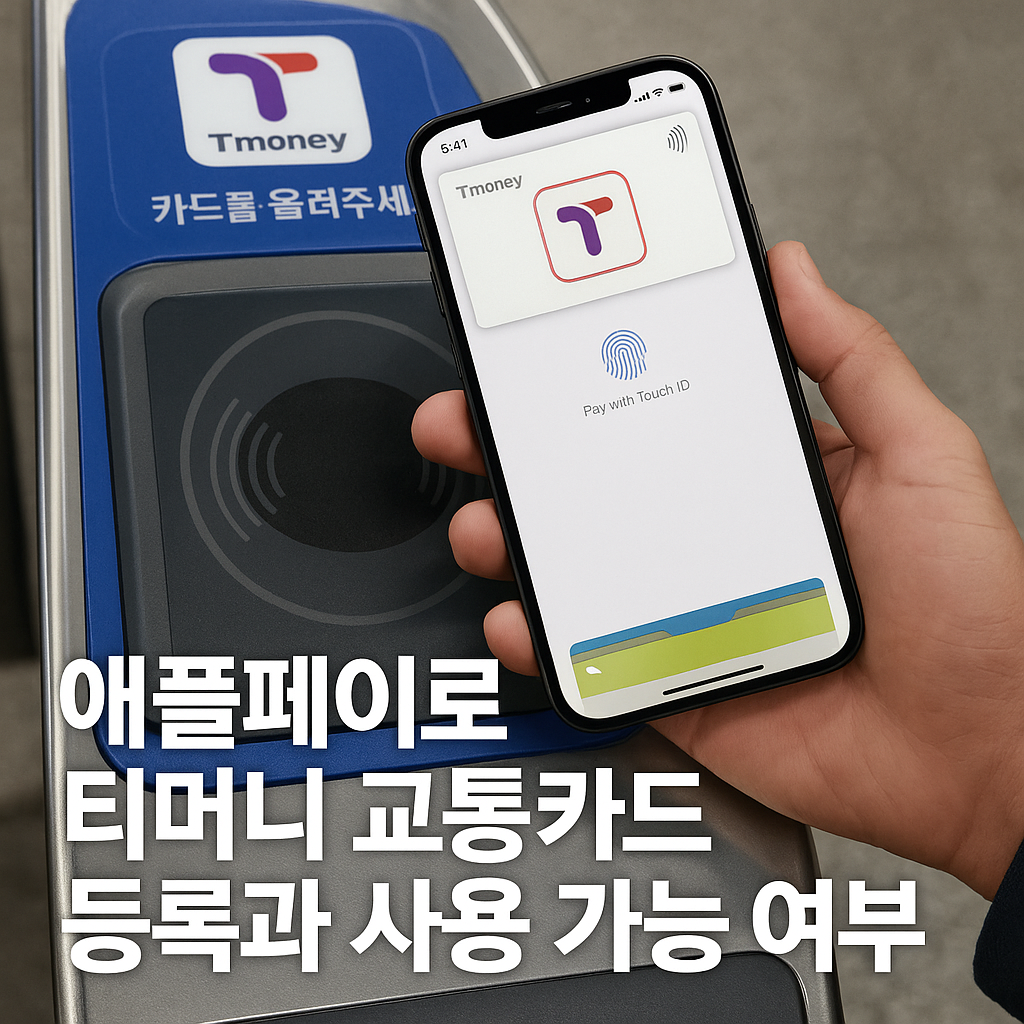 애플페이로 티머니 교통카드 등록과 사용 가능 여부