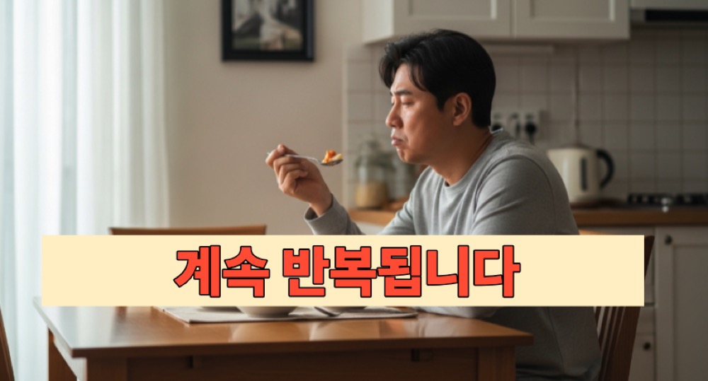 식사 중 멈칫