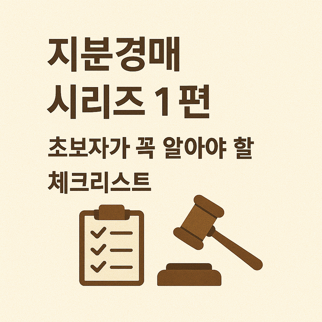 지분경매 시리즈 1편 ,초보자가 꼭 알아야 할 체크리스트