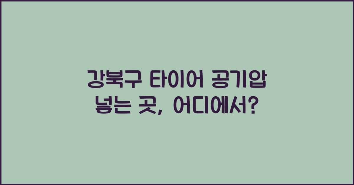 강북구 타이어 공기압 넣는 곳