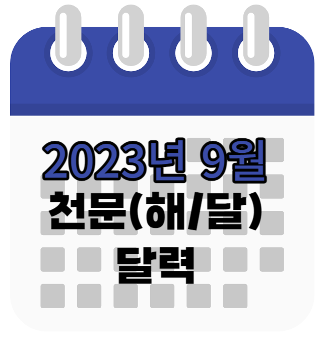 2023년 9월 천문 현상 달력( 일출, 일몰, 월출, 월몰, 천문현상)