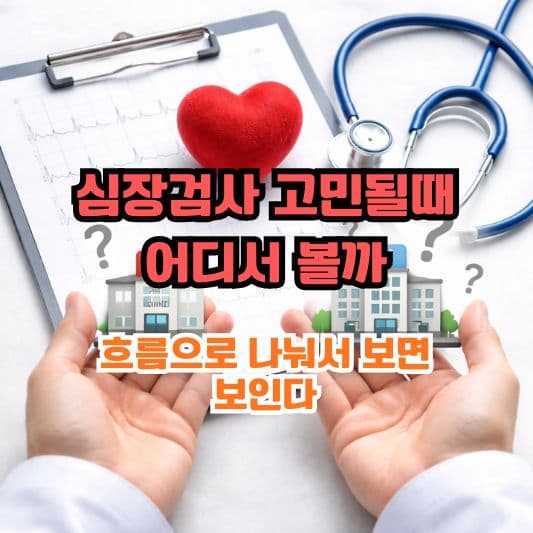 심장 검사 어디서 받아야 할지 고민하는 장면
