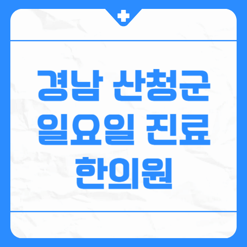 경남 산청군 일요일 진료 한의원