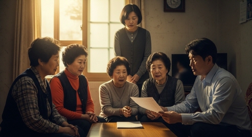 등급 결과 통보를 받는 가족