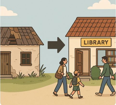 빈집을 도서관으로 개조하는 과정