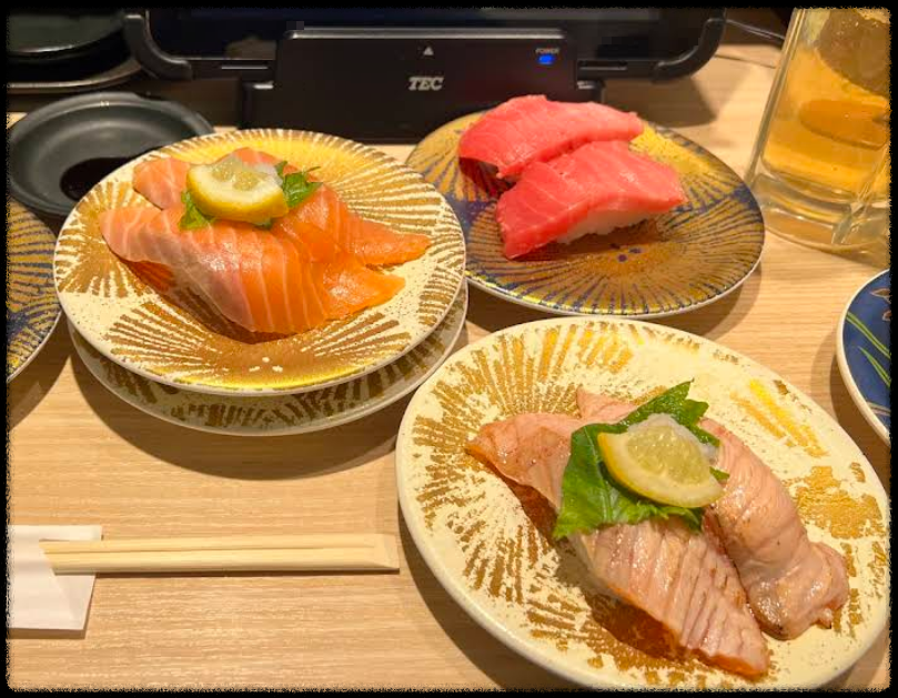 오사카의 우메다 또는 도톤보리 스시 맛집 대기수산 회전초밥2