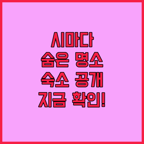 아는 사람만 안다는 시마다 숨은 명소