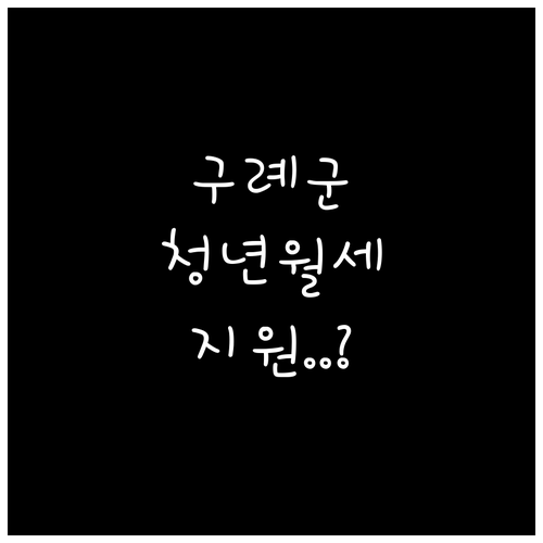 2026 구례군 청년월세 지원사업 총..