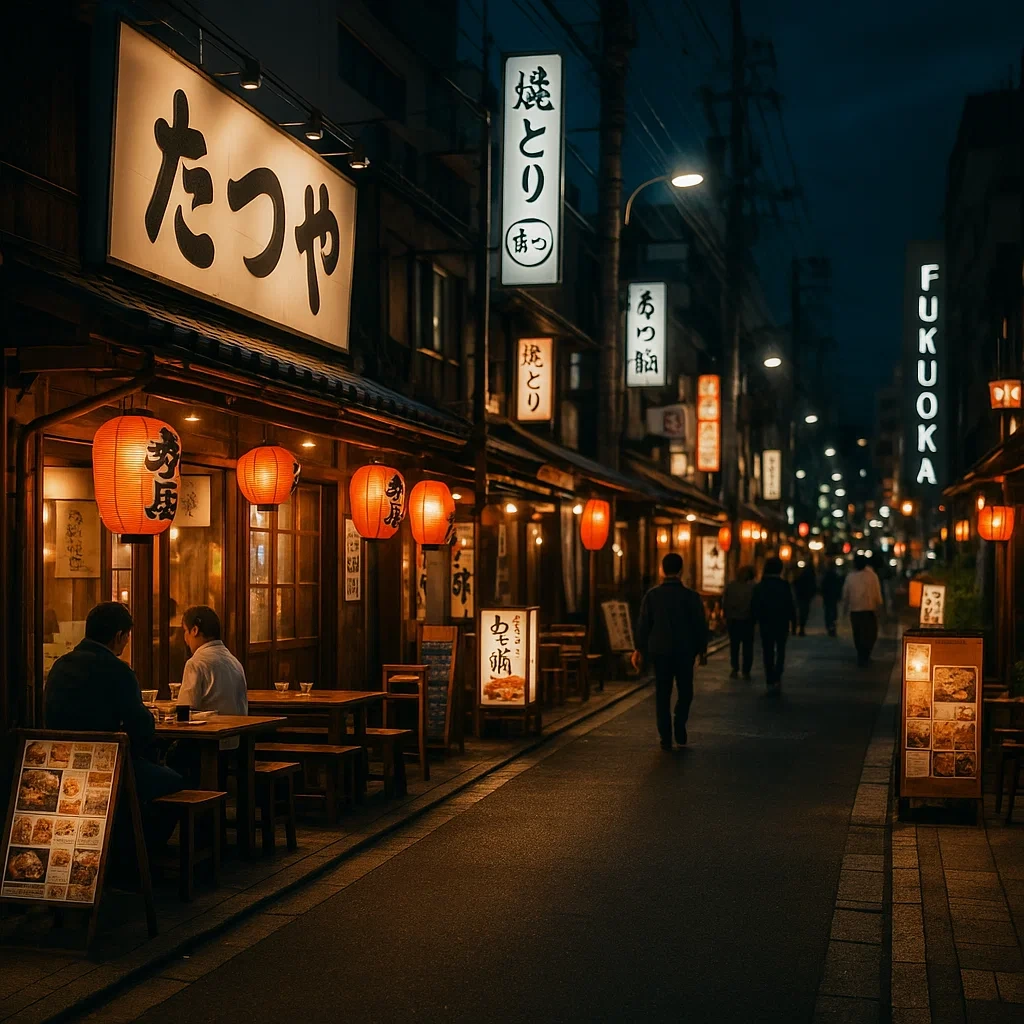 후쿠오카 거리 야간