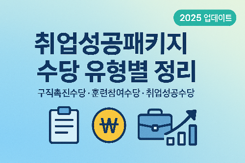 취업성공패키지 수당 유형별