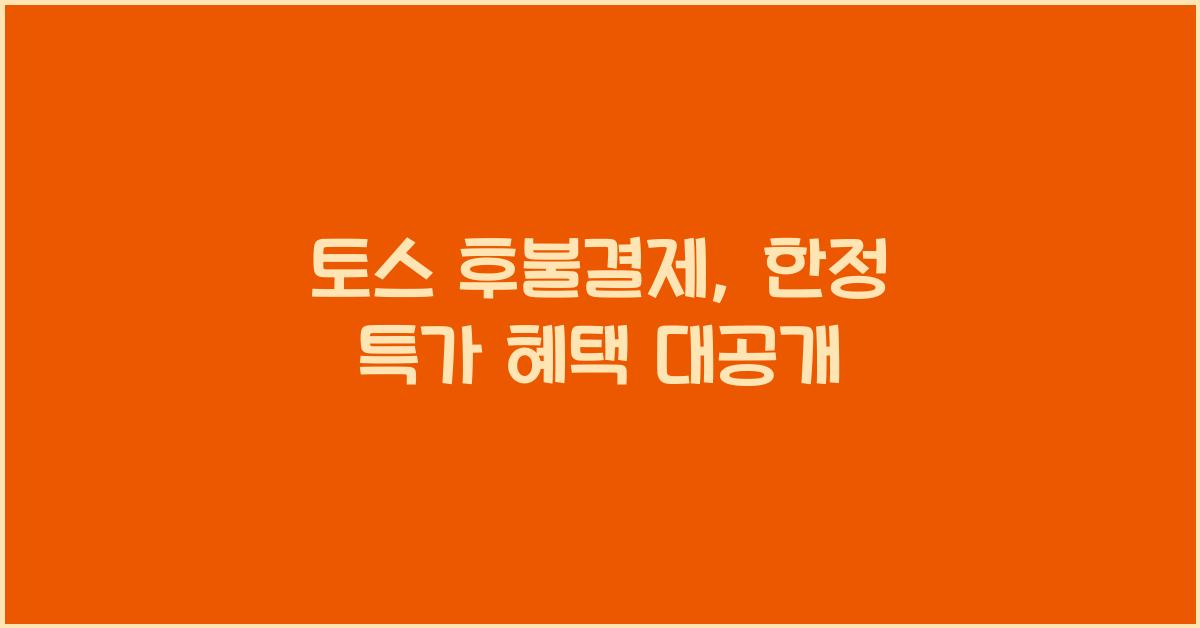 토스 후불결제