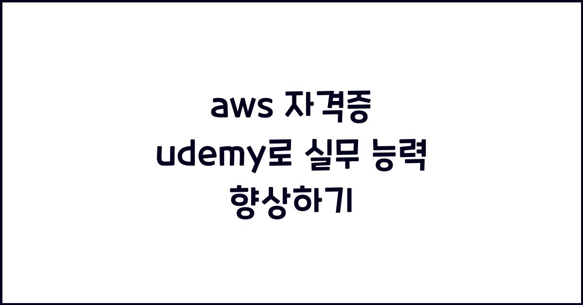 aws 자격증 udemy