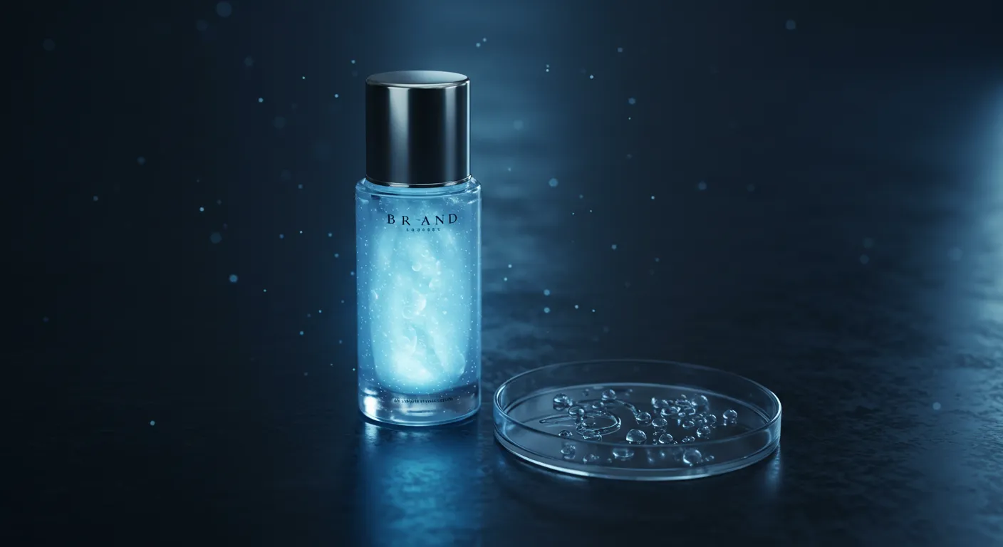 "줄기세포 화장품의 진실을 상징하는 이미지, 실제 세포가 아닌 '인체줄기세포배양액'의 개념을 표현"