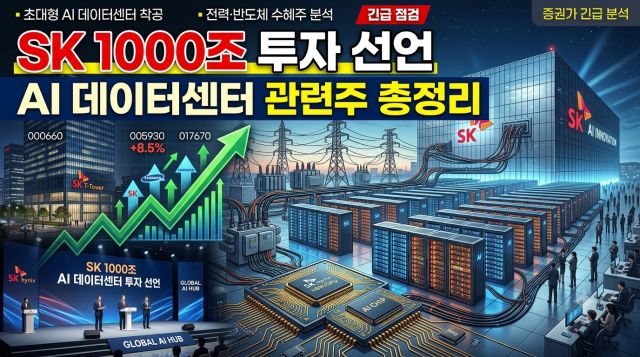 SK 1000조 투자 선언 이후 AI 데이터센터 관련주와 수혜 업종 분석