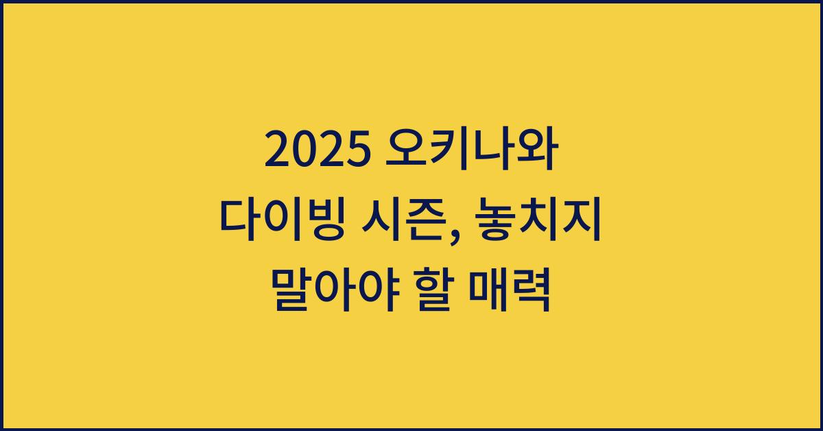 2025 오키나와 다이빙 시즌
