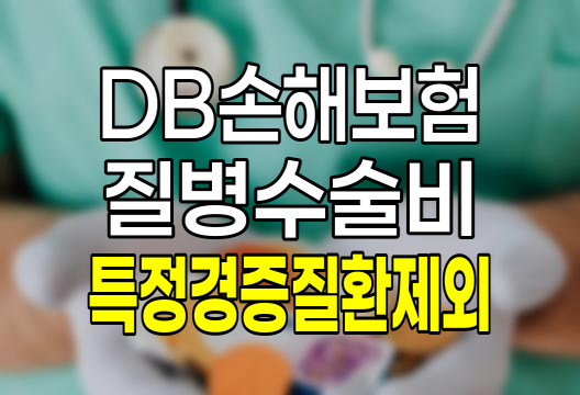 DB손해보험 질병수술비(특정경증질환제외) 보험 상세 분석 관련 정보