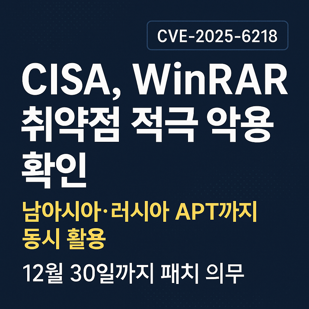 CISA, WinRAR 취약점 적극 악용 확인