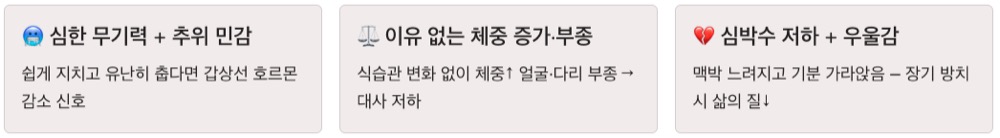갑상선 기능 저하 위험 신호