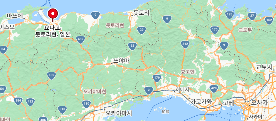 요나고 지도 위치 표시