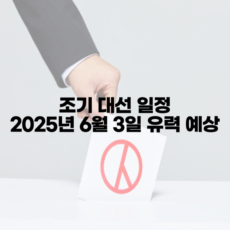 조기 대선 일정 2025년 6월 3일 유력 예상