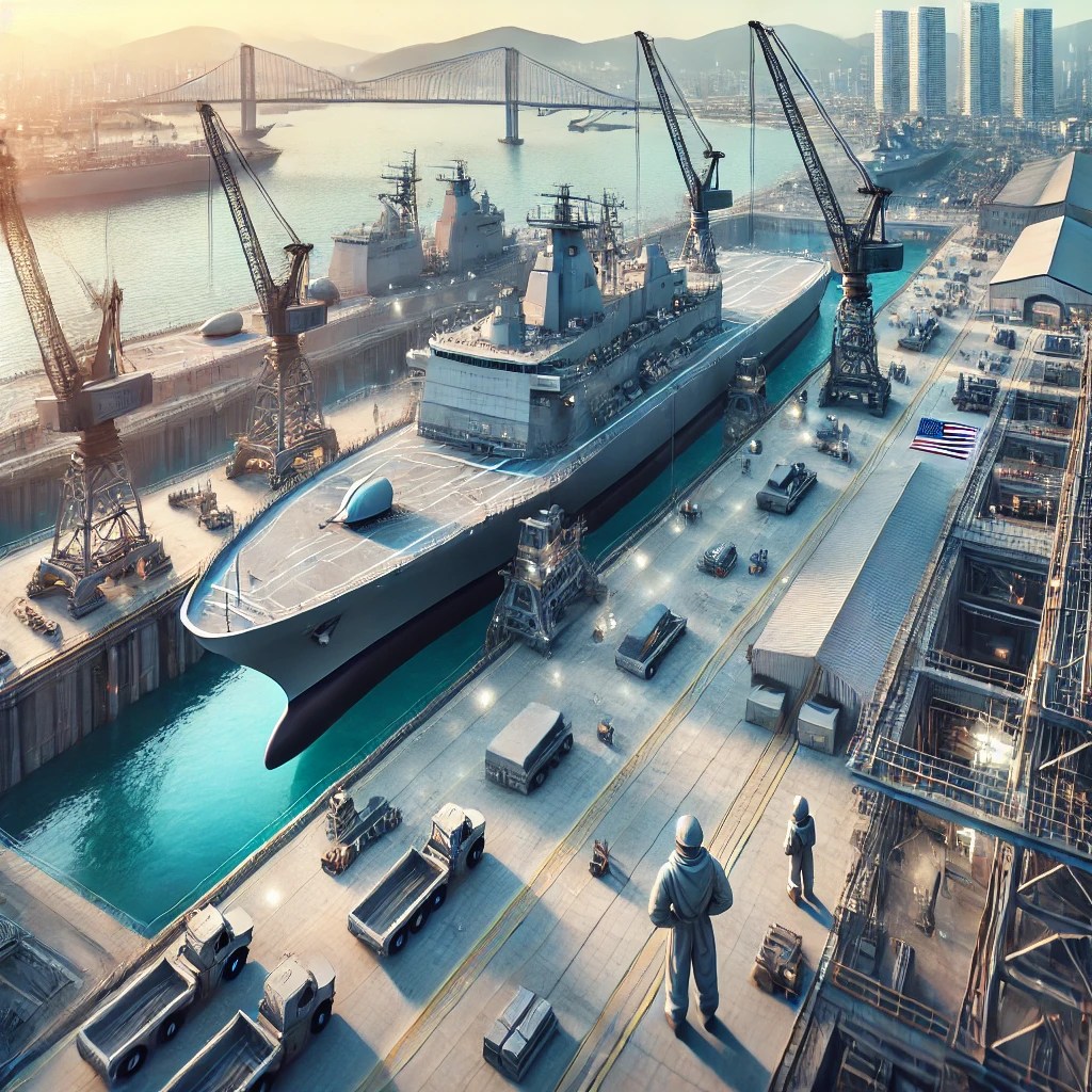 함정 정비 및 건조 관련 조선소 이미지