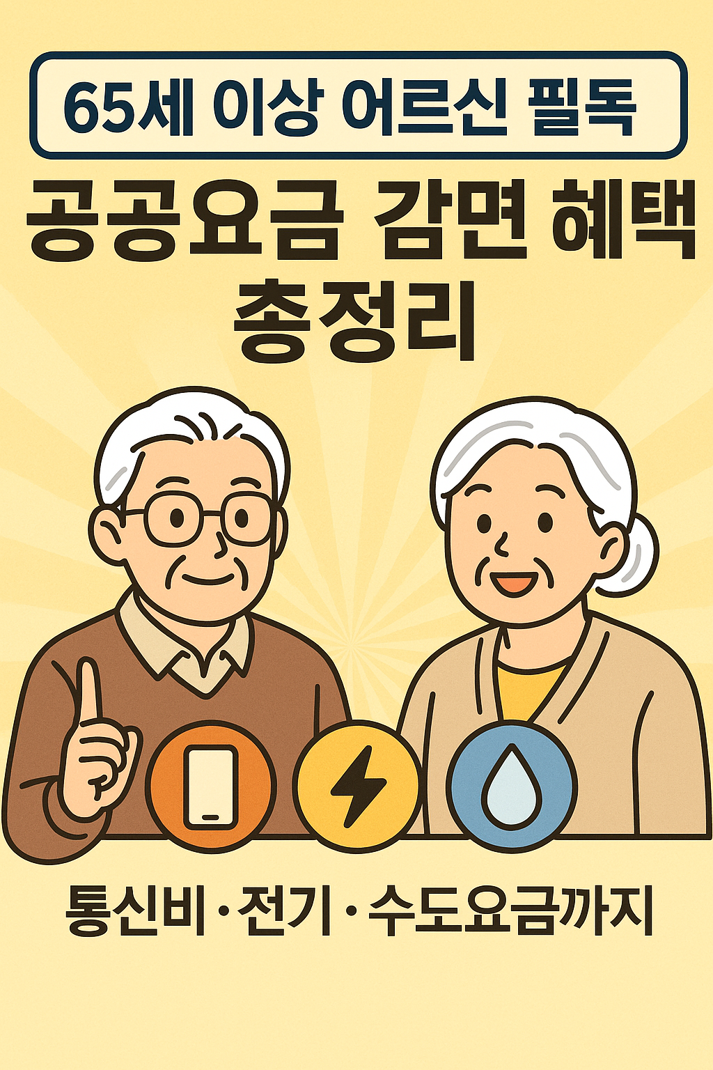 어르신 공공요금 감면 혜택 - 통신요금감면, 전기요금감면, 수도요금감면, 신청 방법, 신청 조건, 지역별 안내